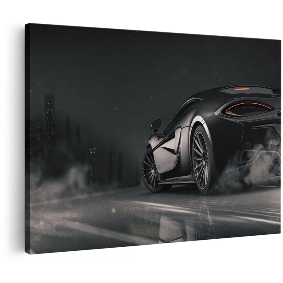 Artaza Canvas Schilderij Zwarte Sportwagen Auto Nabij Een Stad - 150x100 cm - Groot - Wanddecoratie Woonkamer - Schilderijen - Muurdecoratie Artaza Canvas Schilderij Zwarte Sportwagen Auto Nabij Een Stad - 150x100 cm - Groot - Wanddecoratie Woonkamer - Schilderijen - Muurdecoratie afbeelding 1