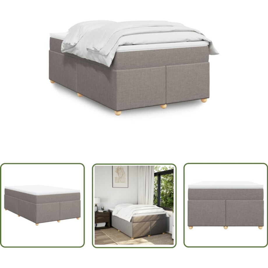 vidaXL Draaibare Sleutel - Dynamische Sleutel - Boxspring met matras stof taupe 120x200 cm - Gereedschapset - Mechanica - Draper Tools vidaXL Draaibare Sleutel - Dynamische Sleutel - Boxspring met matras stof taupe 120x200 cm - Gereedschapset - Mechanica - Draper Tools afbeelding 1