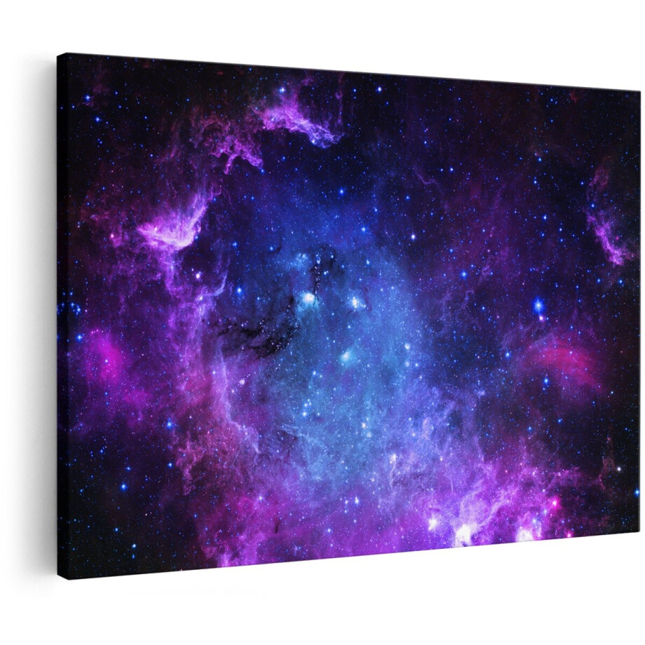 Artaza Canvas Schilderij Ruimte in het Paars Blauw - 150x100 cm - Groot - Foto Op Canvas - Wanddecoratie Woonkamer Artaza Canvas Schilderij Ruimte in het Paars Blauw - 150x100 cm - Groot - Foto Op Canvas - Wanddecoratie Woonkamer afbeelding 1