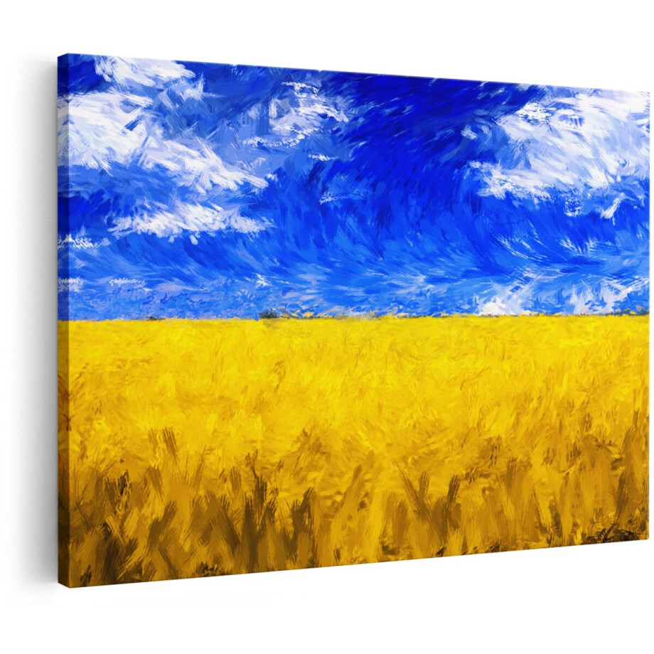 Artaza Canvas Schilderij Abstracte Kunst - Landschap van Veld Graan - 180x120 cm - Groot - Foto Op Canvas - Wanddecoratie Woonkamer Artaza Canvas Schilderij Abstracte Kunst - Landschap van Veld Graan - 180x120 cm - Groot - Foto Op Canvas - Wanddecoratie Woonkamer afbeelding 1