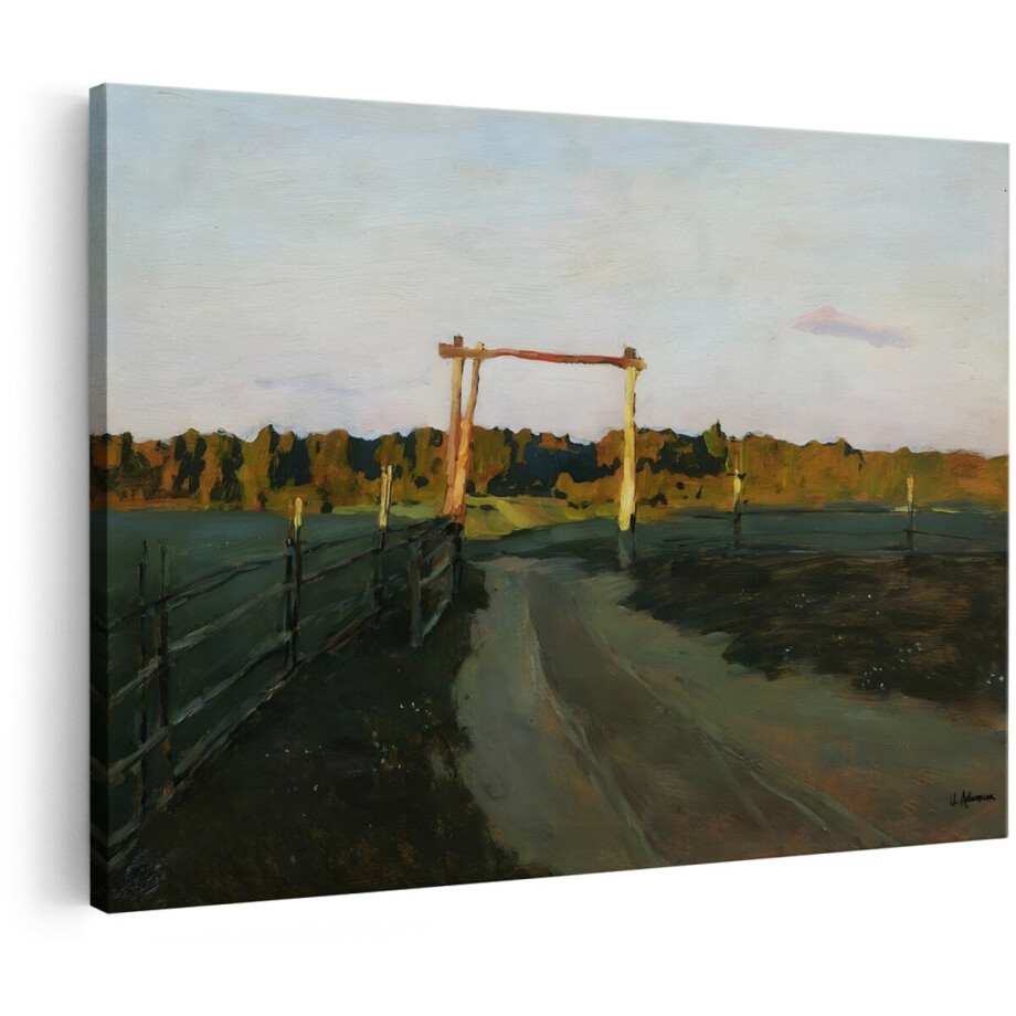 Artaza Canvas Schilderij Landschap - 180x120 cm - Groot - Wanddecoratie Landelijk - Muurdecoratie Zonsondergang - Decoratie Houten Poort - Schilderijen Op Canvas Artaza Canvas Schilderij Landschap - 180x120 cm - Groot - Wanddecoratie Landelijk - Muurdecoratie Zonsondergang - Decoratie Houten Poort - Schilderijen Op Canvas afbeelding 1