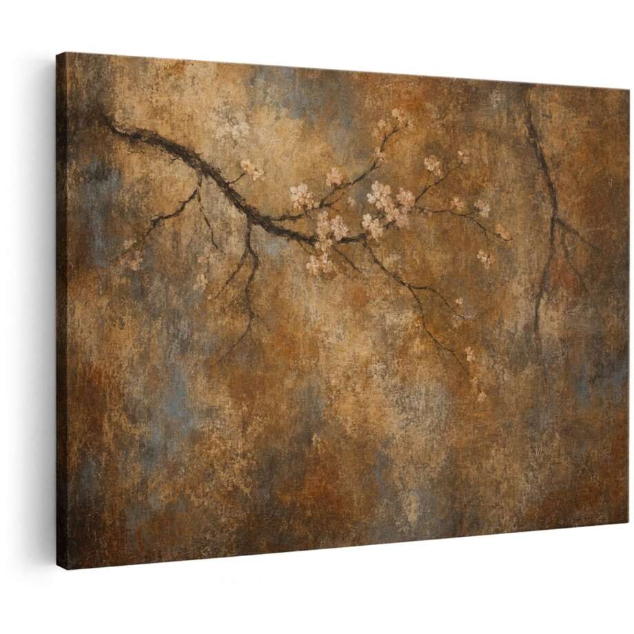 Artaza Canvas Schilderij Abstracte Goudbruine Textuur - Roest - 120x80 cm - Groot - Wanddecoratie Woonkamer - Schilderijen - Muurdecoratie afbeelding 1