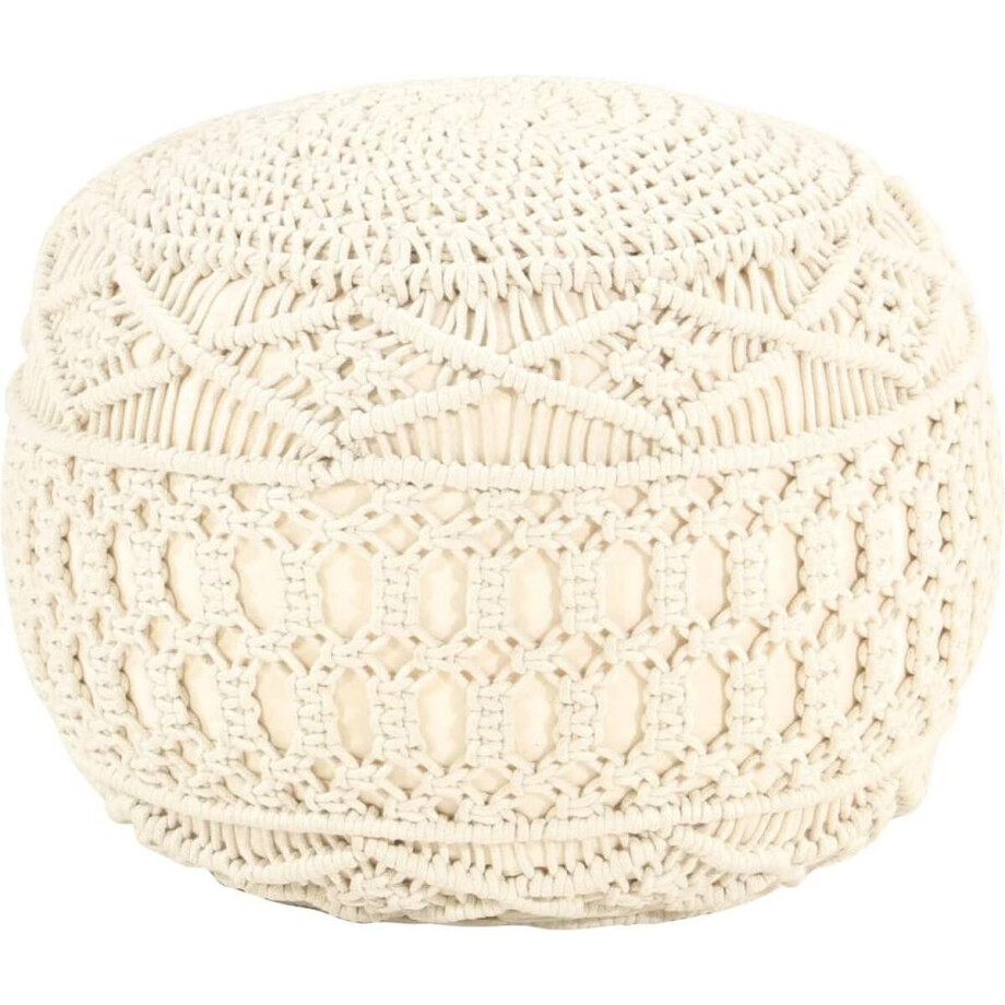 vidaXL - Poef - macramé - handgemaakt - 45x30 - cm - katoen vidaXL - Poef - macramé - handgemaakt - 45x30 - cm - katoen afbeelding 1