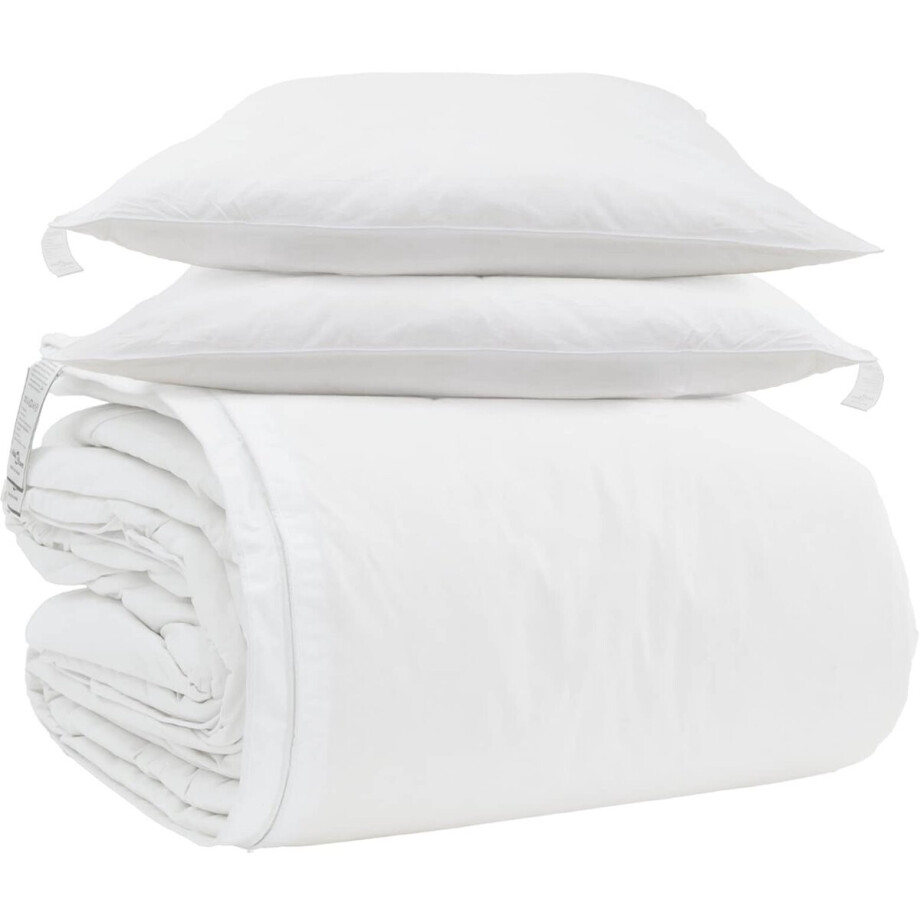 vidaXL - Deken - Set - met - kussen - 3 - pcs - Wit - Donsveer afbeelding 1