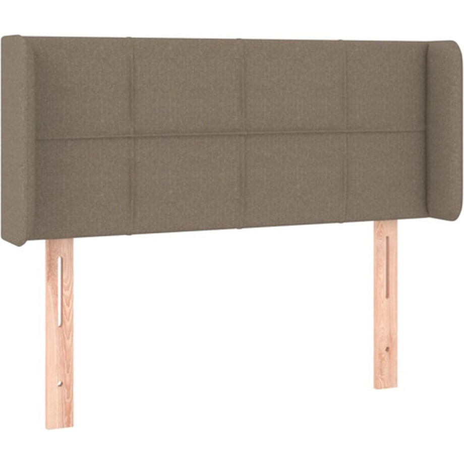 vidaXL - Hoofdbord - met - randen - 103x16x78/88 - cm - stof - taupe afbeelding 1