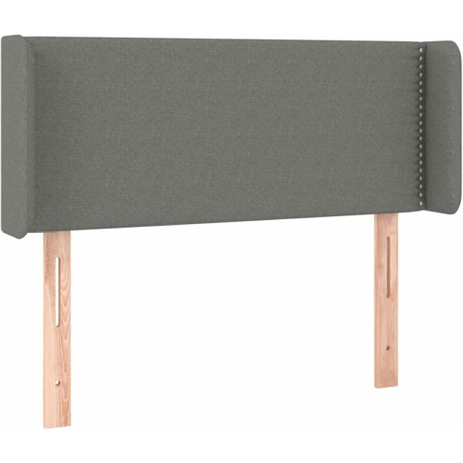 vidaXL - Hoofdbord - met - randen - 103x16x78/88 - cm - stof - donkergrijs afbeelding 1