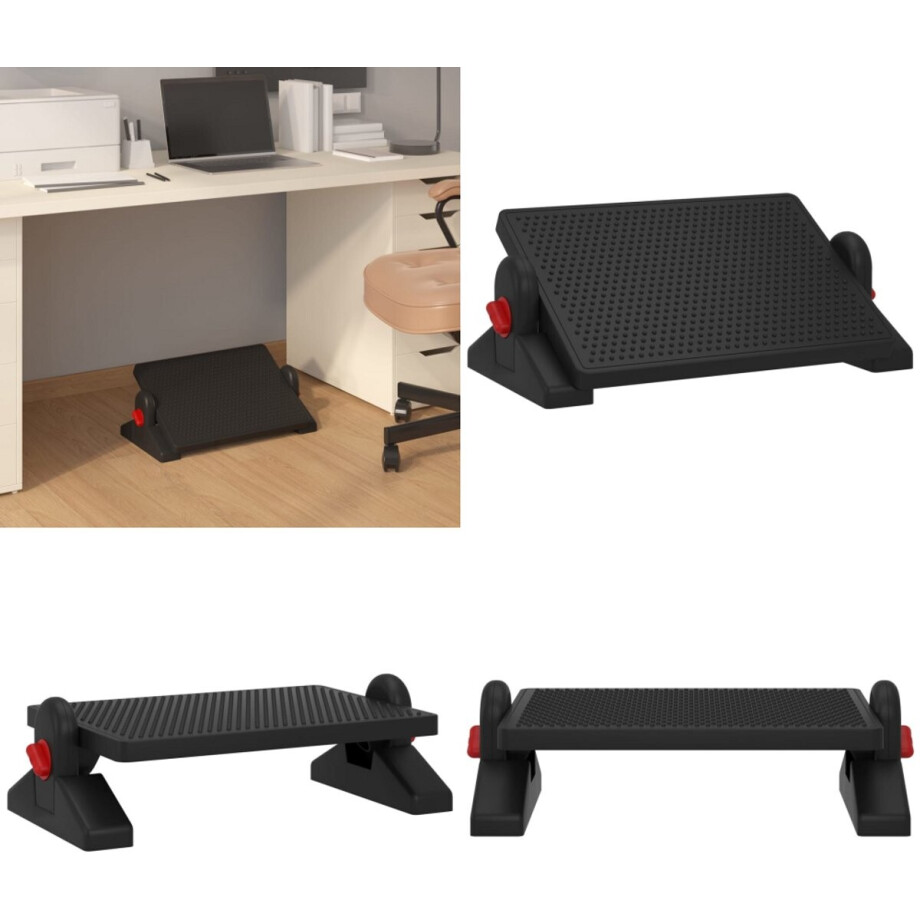 vidaXL Voetensteun 50x30,5x17 cm zwart - Voetenbank - Voetenbanken - Voetenbankje - Voetensteun afbeelding 1