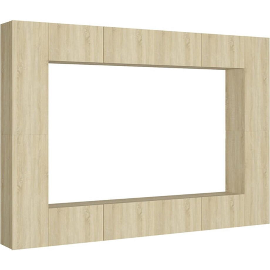 vidaXL - 8-delige - Tv-meubelset - bewerkt - hout - sonoma - eikenkleurig afbeelding 1