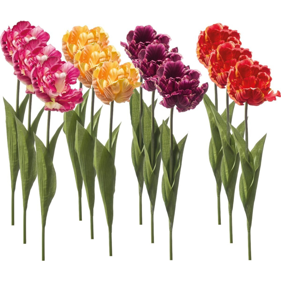Emerald - Kunstbloem Tulp Paris 66cm - Set van 12 - Kunstplant voor binnen afbeelding 1