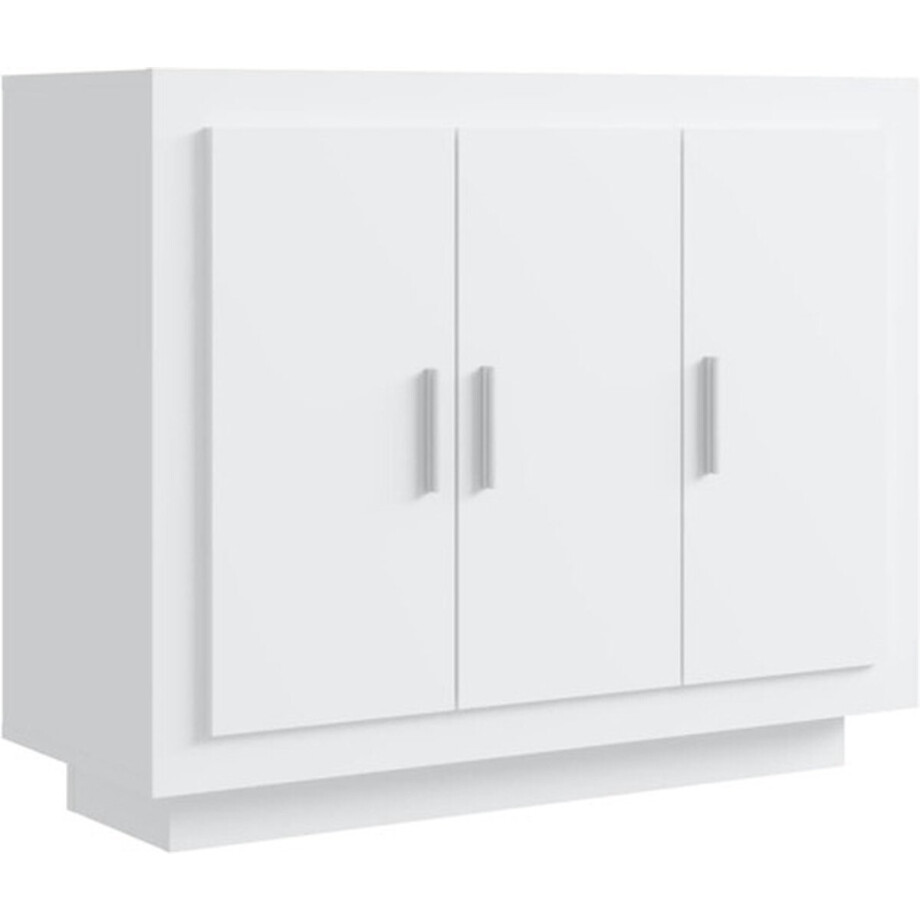 vidaXL - Dressoir - 92x35x75 - cm - bewerkt - hout - wit afbeelding 1
