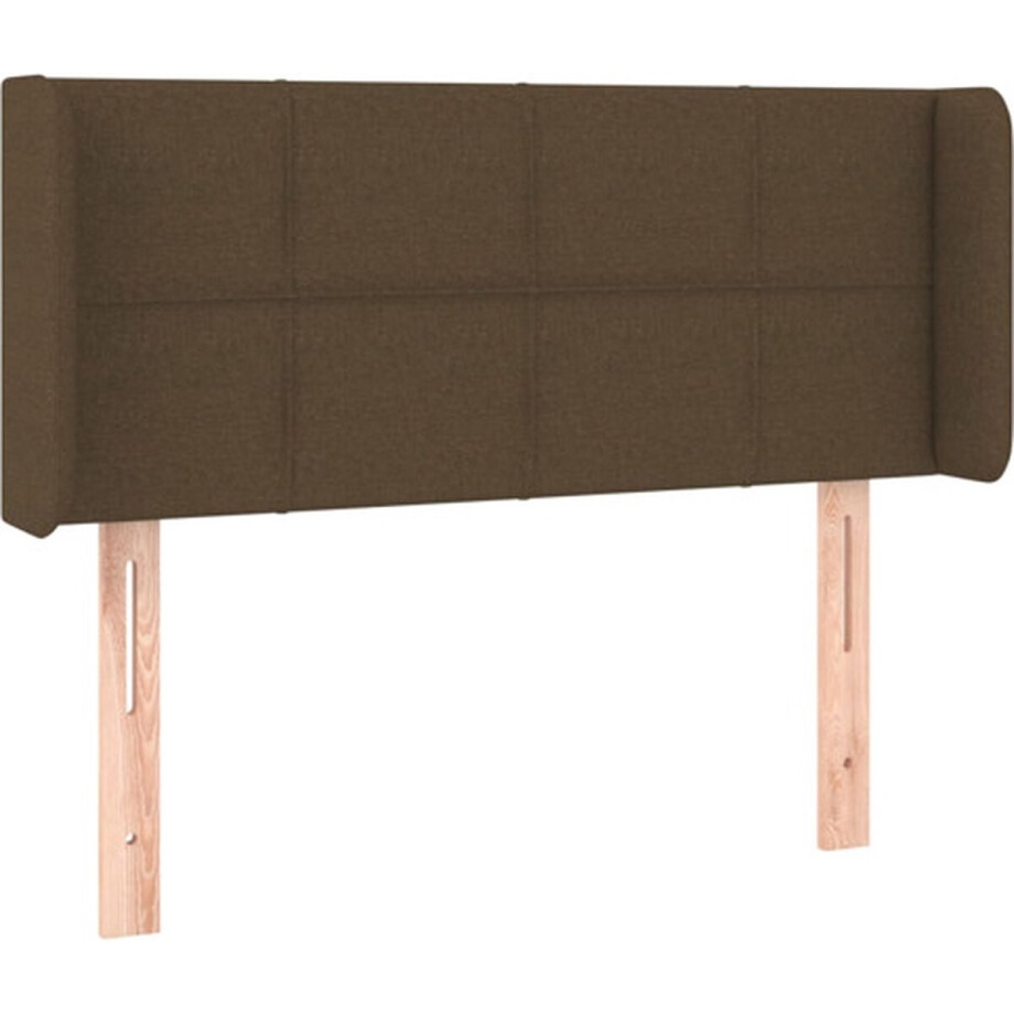 vidaXL - Hoofdbord - met - randen - 93x16x78/88 - cm - stof - donkerbruin afbeelding 1