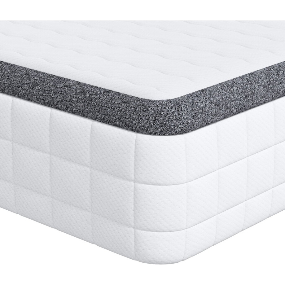 vidaXL - Matras - 2 - pcs - Wit - en - Grijs - 60 - x - 200 - cm - Bonell - Veer afbeelding 1