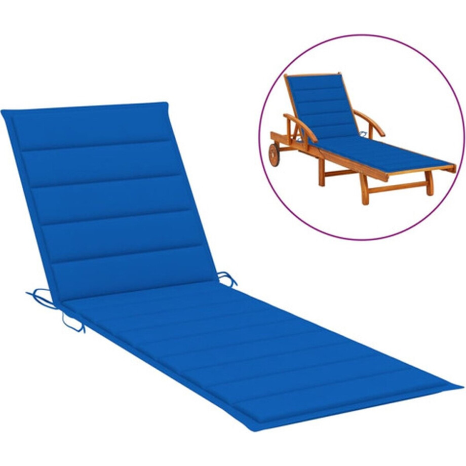 vidaXL - Ligbedkussen - 200x60x3 - cm - oxford - stof - koningsblauw afbeelding 1