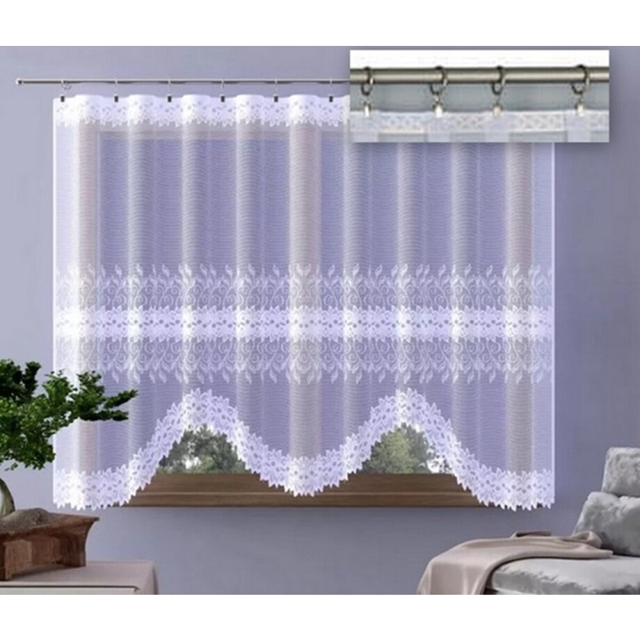 Wisan jacquard vitrage - Saskia Gordijn 310 x 150 cm - Curtains - Jacquardgordijnen- wit - 310 x 150 cm afbeelding 1