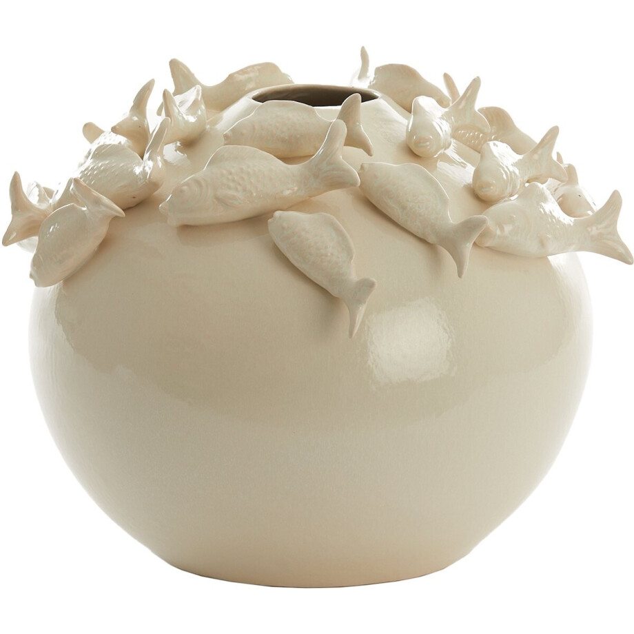 Light & Living - Vaas FISH - Ø41.5x32cm - Wit Light & Living - Vaas FISH - Ø41.5x32cm - Wit afbeelding 1