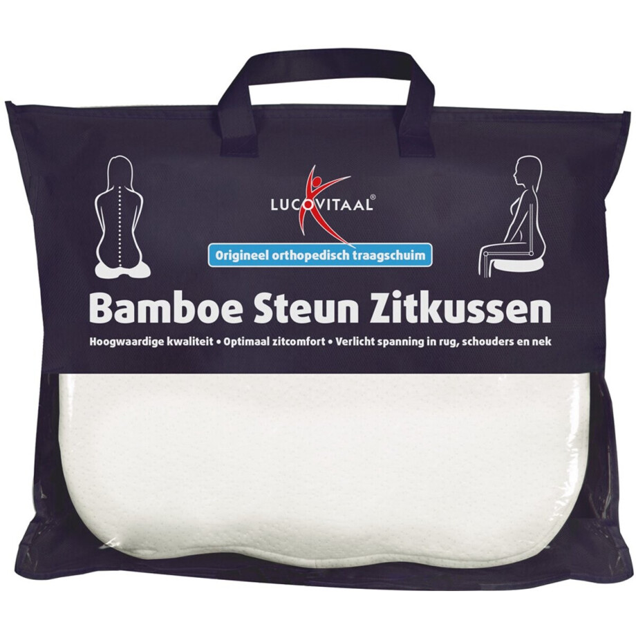 Lucovitaal Steun Zitkussen Bamboe - 2 x - Voordeelverpakking Lucovitaal Steun Zitkussen Bamboe - 2 x - Voordeelverpakking afbeelding 1