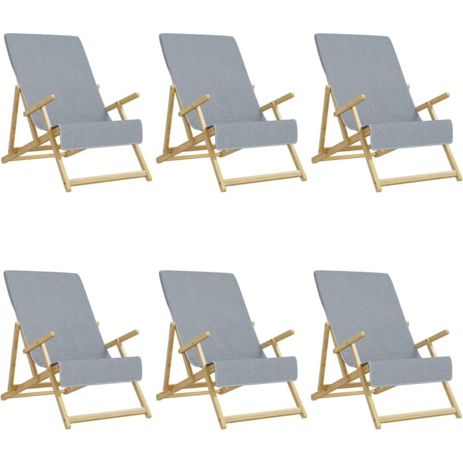 vidaXL - Strandhanddoeken - 6 - st - 400 - g/m² - 60x135 - cm - stof - grijs afbeelding 1
