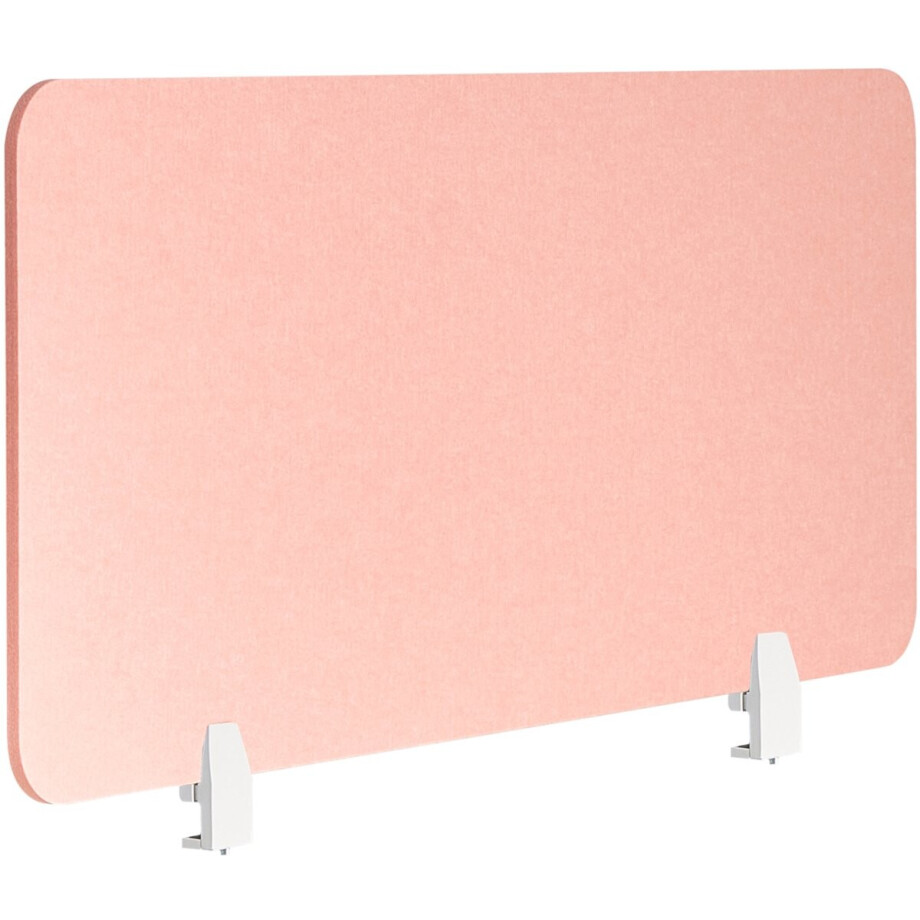BELIANI SPLIT - Bureauscheidingswand - Perzikroze - 80 x 50 cm - Polyester afbeelding 1
