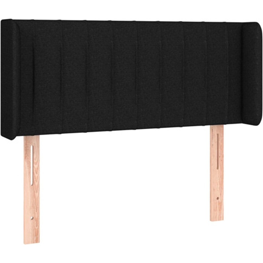 vidaXL - Hoofdbord - met - randen - 83x16x78/88 - cm - stof - zwart afbeelding 1