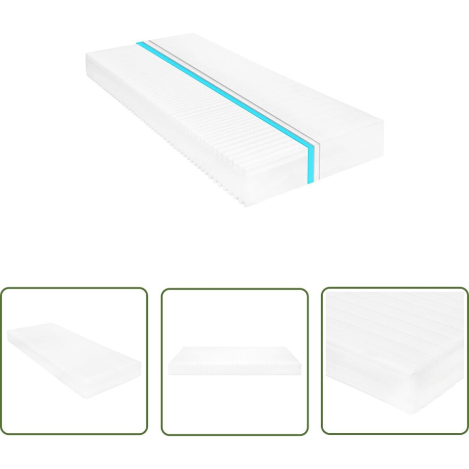 vidaXL Matras Kopen - Slaapcomfort - Matras 7 Zone 16 cm PU-schuim H2 H3 90x200 cm - PU-schuim Matras - Zevenzone Matras - Anti Allergisch Matras vidaXL Matras Kopen - Slaapcomfort - Matras 7 Zone 16 cm PU-schuim H2 H3 90x200 cm - PU-schuim Matras - Zevenzone Matras - Anti Allergisch Matras afbeelding 1