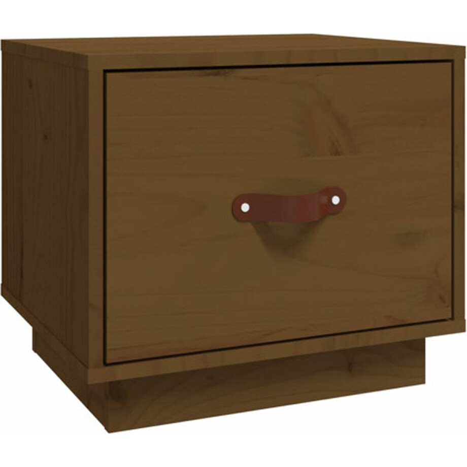 vidaXL - Nachtkastje - 40x34x35 - cm - massief - grenenhout - honingbruin vidaXL - Nachtkastje - 40x34x35 - cm - massief - grenenhout - honingbruin afbeelding 1