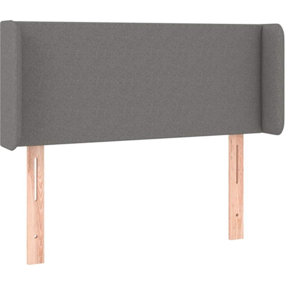 vidaXL - Hoofdbord - met - randen - 93x16x78/88 - cm - stof - donkergrijs afbeelding 1