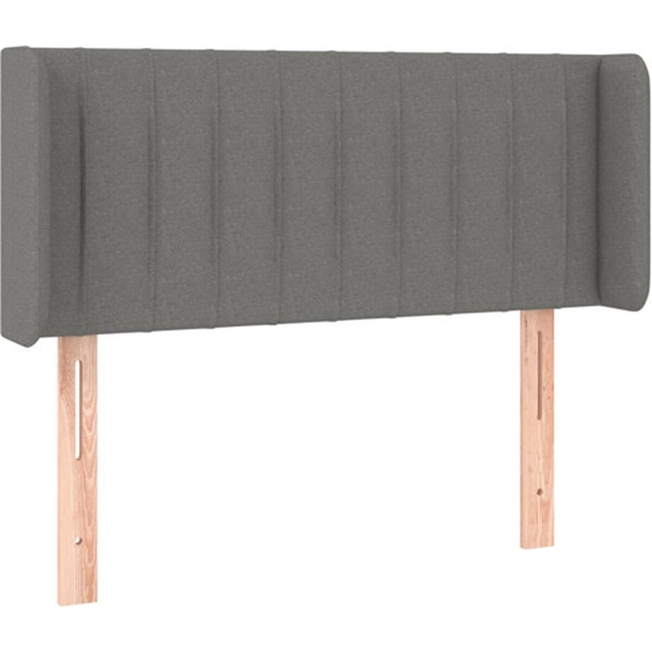 vidaXL - Hoofdbord - met - randen - 103x16x78/88 - cm - stof - donkergrijs afbeelding 1