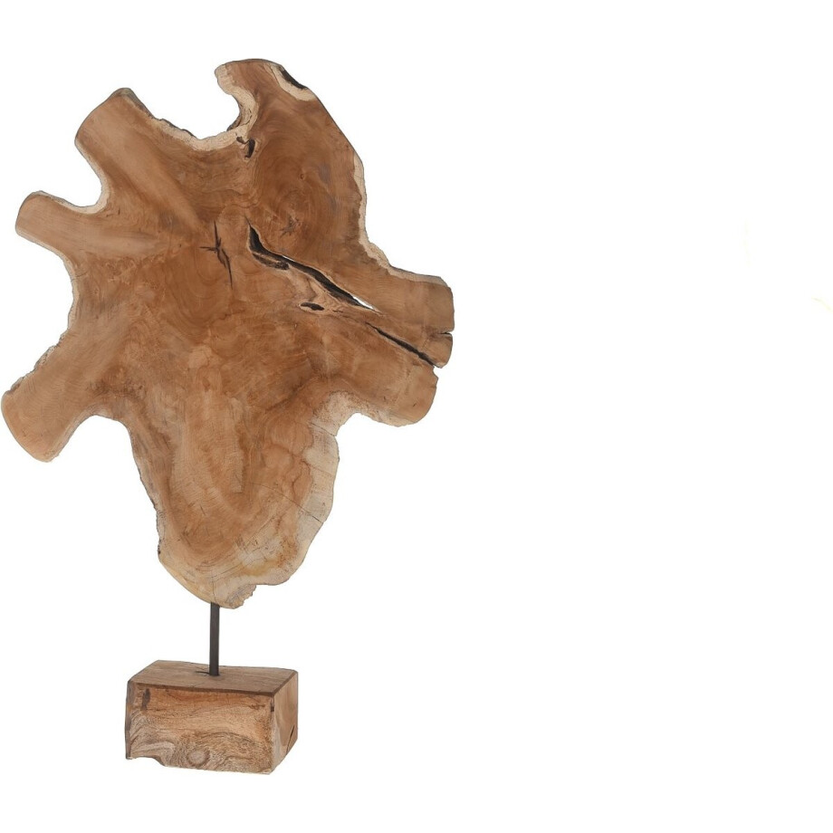 Teak decoratie object op een standaard afbeelding 1