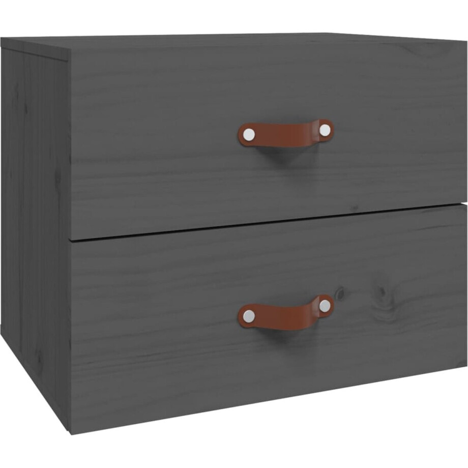 vidaXL - Nachtkastje - wandgemonteerd - 50x36x40 - cm - grijs afbeelding 1