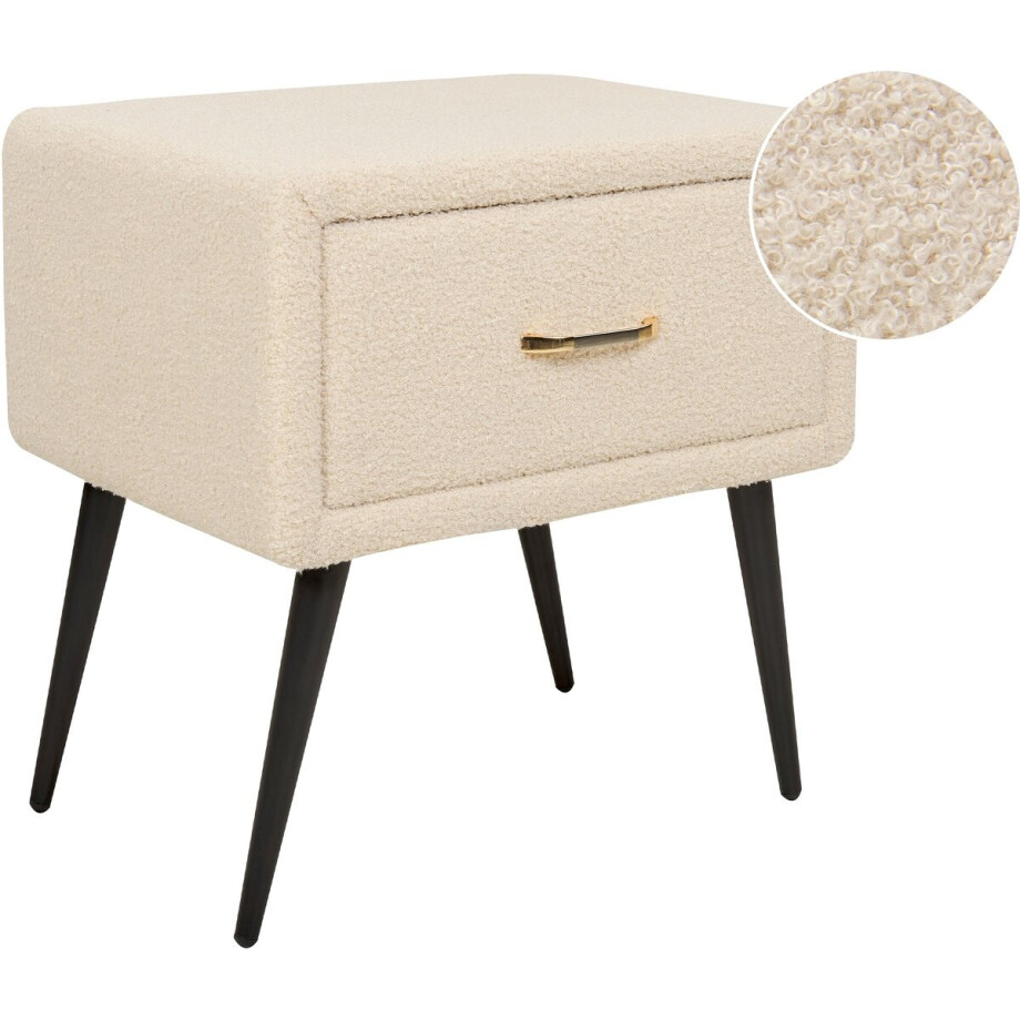 FLAYAT - Nachtkastje - Lichtbeige - Bouclé FLAYAT - Nachtkastje - Lichtbeige - Bouclé afbeelding 1