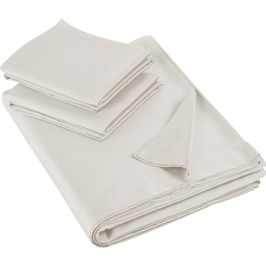 De Witte Lietaer Lakenset Olivia - Tweepersoons - 280 x 280 cm - Beige - Satijnkatoen afbeelding 1