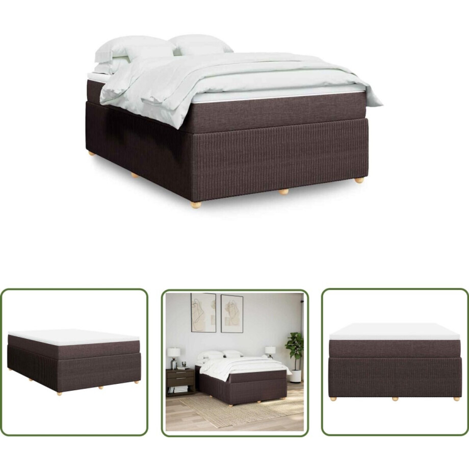 vidaXL Klikmechanisme - Dynammometer Sleutel - Boxspring met matras stof donkerbruin 140x190 cm - Gereedschap - Handgereedschap - Drapers Tools afbeelding 1