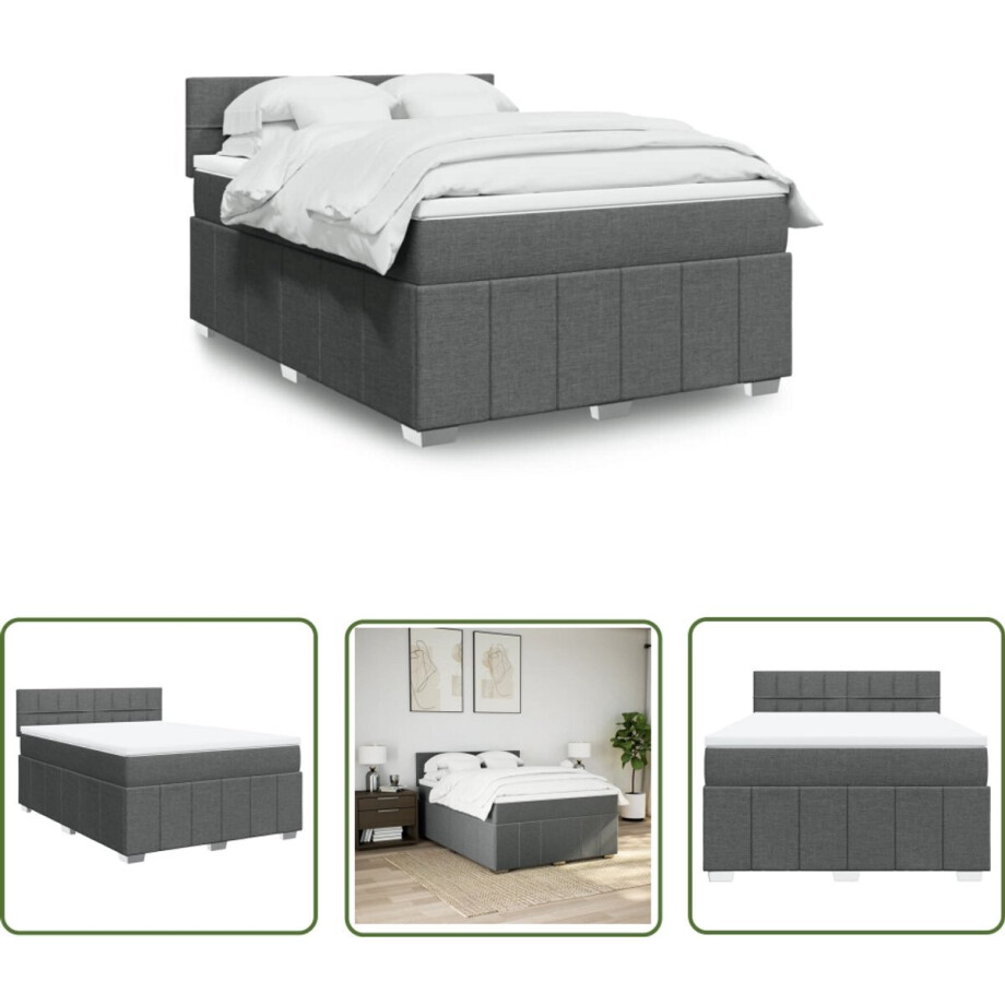 vidaXL Klikmechanisme - Dynamische Sleutel - Boxspring met matras stof donkergrijs 140x200 cm - Gereedschapset - Draadspanning - Torque Wrench vidaXL Klikmechanisme - Dynamische Sleutel - Boxspring met matras stof donkergrijs 140x200 cm - Gereedschapset - Draadspanning - Torque Wrench afbeelding 1