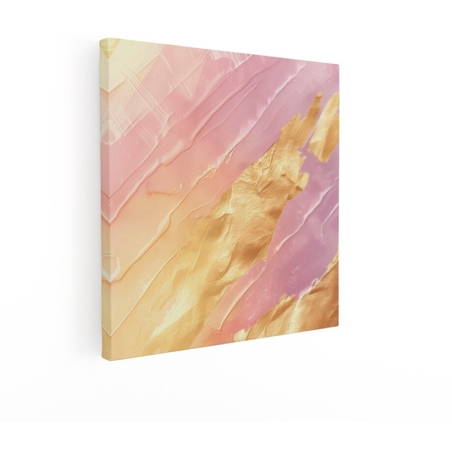 Artaza Canvas Schilderij Abstract - 50x50 cm - Wanddecoratie Goud - Muurdecoratie Modern - Decoratie Pastel - Schilderijen Op Canvas Artaza Canvas Schilderij Abstract - 50x50 cm - Wanddecoratie Goud - Muurdecoratie Modern - Decoratie Pastel - Schilderijen Op Canvas afbeelding 1