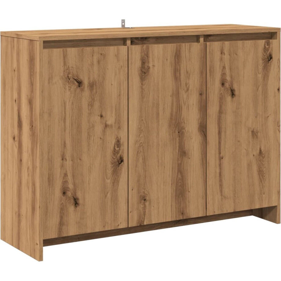 vidaXL - Dressoir - 102x33x75 - cm - bewerkt - hout - artisanaal - eikenkleurig afbeelding 1