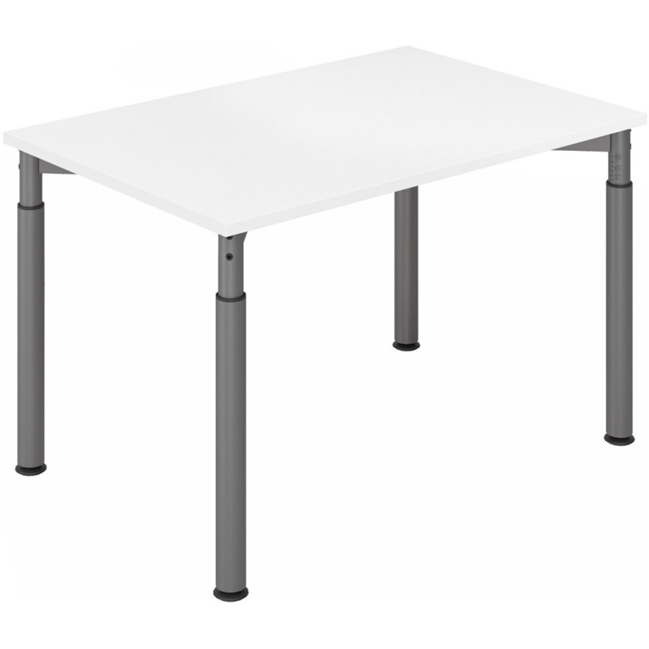 Bureau YAMA in hoogte verstelbaar 120 x 80 Wit/grafiet afbeelding 1
