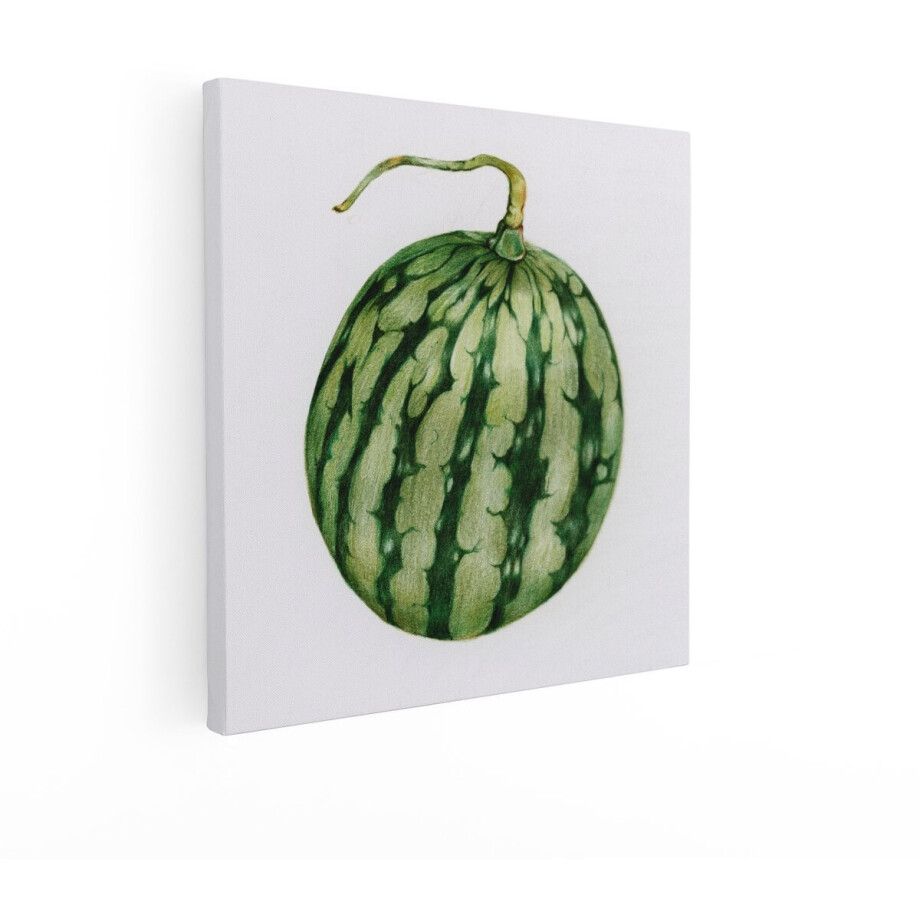 Artaza Canvas Schilderij Gedetailleerde Tekening van een Watermeloen met Groene Strepen en een Steel - 50x50 cm - Wanddecoratie Woonkamer - Schilderijen - Muurdecoratie Artaza Canvas Schilderij Gedetailleerde Tekening van een Watermeloen met Groene Strepen en een Steel - 50x50 cm - Wanddecoratie Woonkamer - Schilderijen - Muurdecoratie afbeelding 1