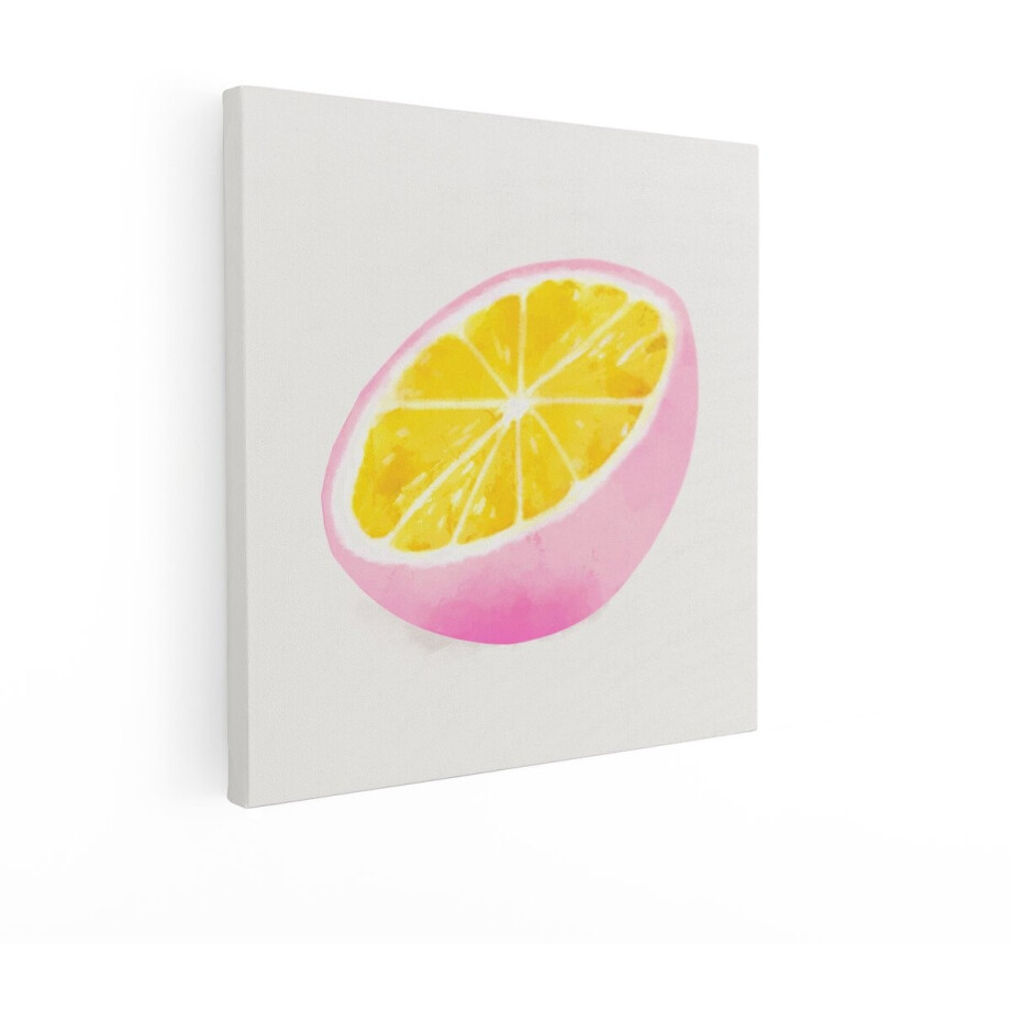 Artaza Canvas Schilderij Citroen - 70x70 cm - Wanddecoratie Roze - Muurdecoratie Fruit - Decoratie Aquarel Keuken - Schilderijen Op Canvas Artaza Canvas Schilderij Citroen - 70x70 cm - Wanddecoratie Roze - Muurdecoratie Fruit - Decoratie Aquarel Keuken - Schilderijen Op Canvas afbeelding 1