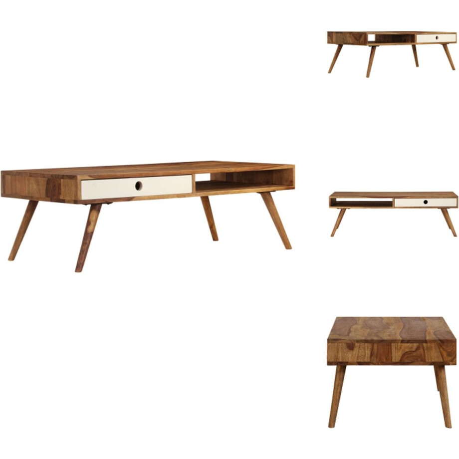 vidaXL Salontafel - Salontafels - Tafel - Tafels - Salontafel 110x50x35 cm massief sheeshamhout afbeelding 1