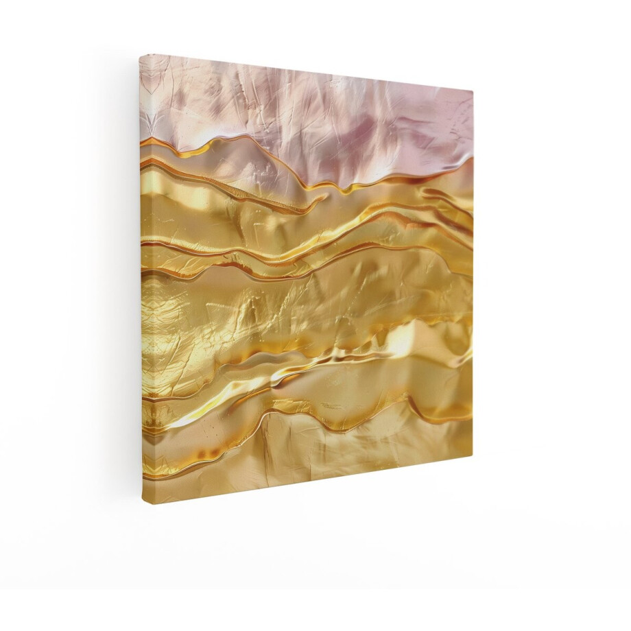 Artaza Canvas Schilderij Abstract - 50x50 cm - Wanddecoratie Goud - Muurdecoratie Gouden Golven - Schilderijen Op Canvas Roze Artaza Canvas Schilderij Abstract - 50x50 cm - Wanddecoratie Goud - Muurdecoratie Gouden Golven - Schilderijen Op Canvas Roze afbeelding 1