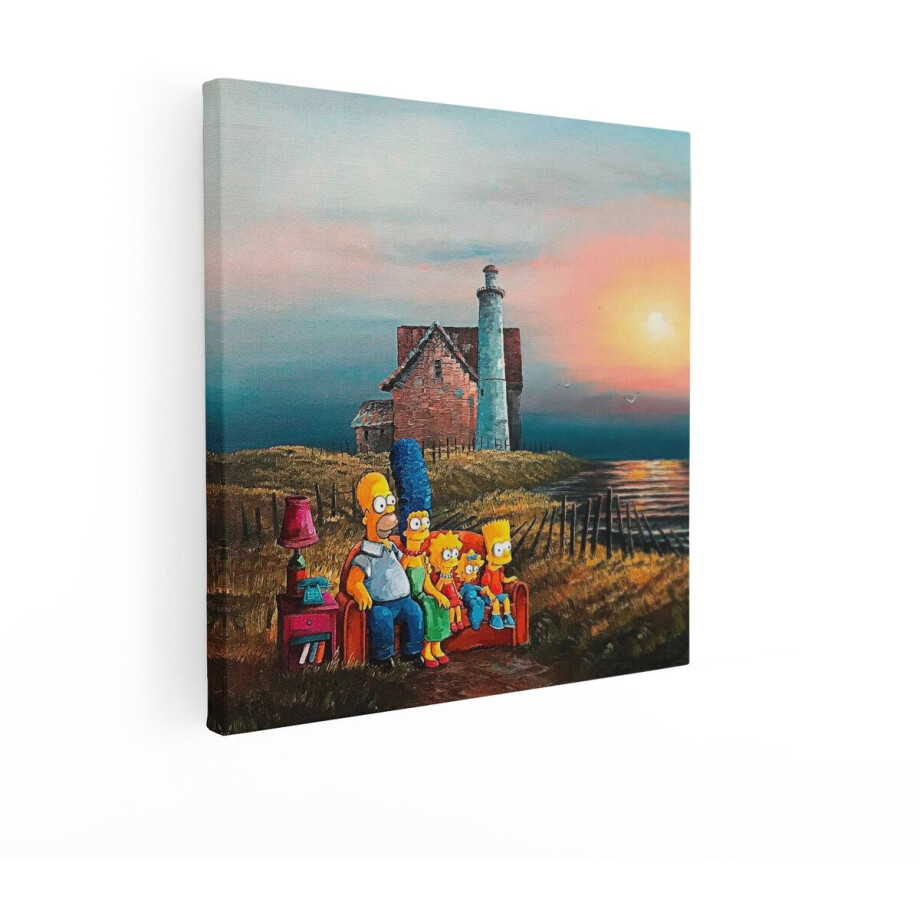 Artaza Canvas Schilderij De Simpsons - 50x50 cm - Wanddecoratie Vuurtoren - Muurdecoratie Zonsondergang - Schilderijen Familie Kust Artaza Canvas Schilderij De Simpsons - 50x50 cm - Wanddecoratie Vuurtoren - Muurdecoratie Zonsondergang - Schilderijen Familie Kust afbeelding 1
