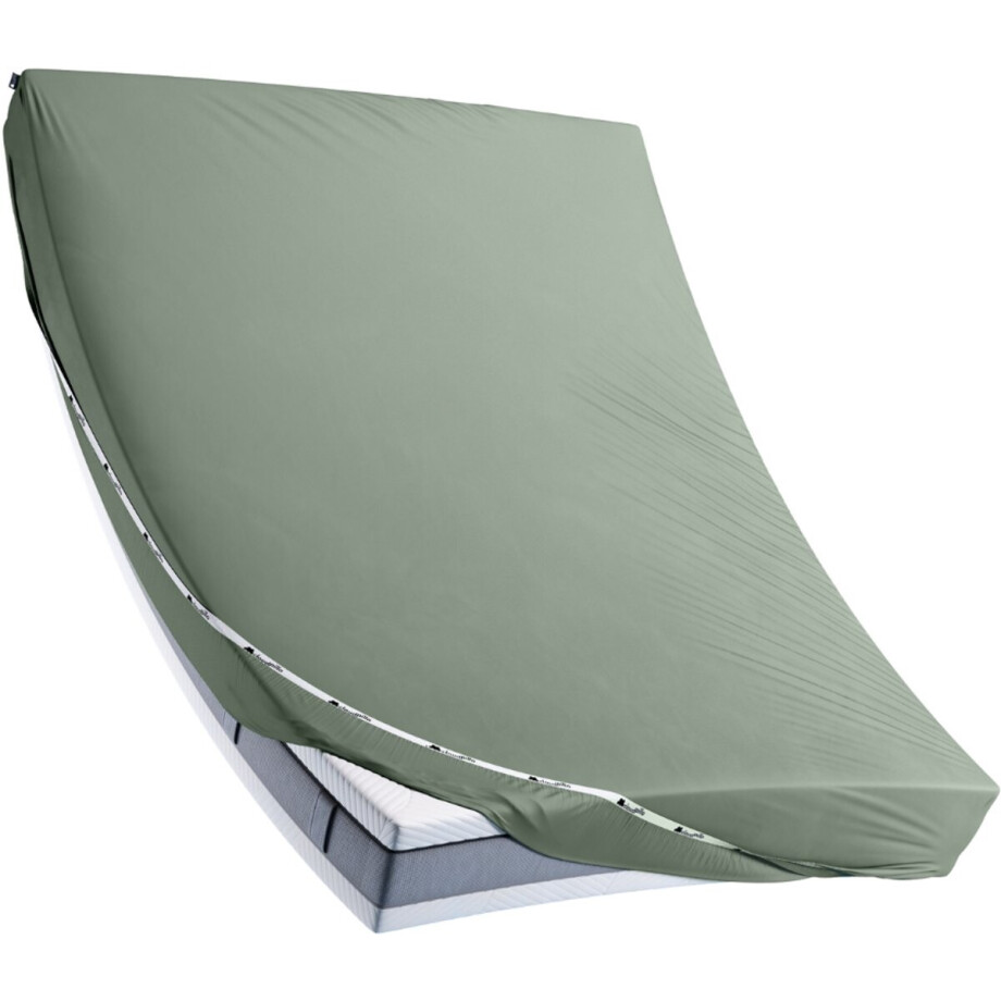 Cloudpillo Matras Hoeslaken - Katoensatijn 140x200 cm - Sage Green - Elastiek Rondom - Antibacterieel Afgewerkt - Blijft Strak Liggen afbeelding 1