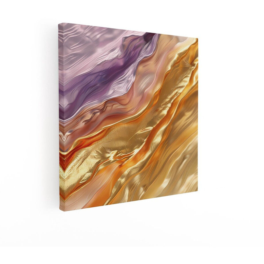 Artaza Canvas Schilderij Abstract - 70x70 cm - Wanddecoratie Goud - Muurdecoratie Modern - Decoratie Paars - Gouden Tinten Artaza Canvas Schilderij Abstract - 70x70 cm - Wanddecoratie Goud - Muurdecoratie Modern - Decoratie Paars - Gouden Tinten afbeelding 1