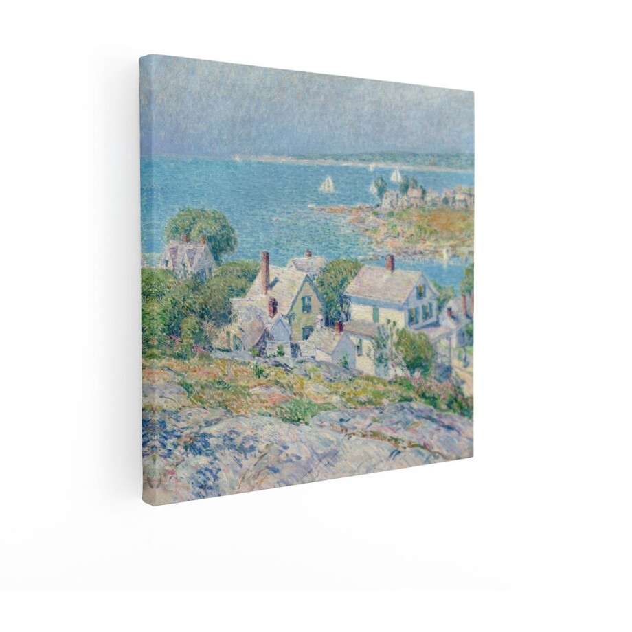 Artaza Canvas Schilderij Kustlandschap - 70x70 cm - Wanddecoratie Zee - Muurdecoratie Zeilboten - Decoratie Witte Huizen Woonkamer Artaza Canvas Schilderij Kustlandschap - 70x70 cm - Wanddecoratie Zee - Muurdecoratie Zeilboten - Decoratie Witte Huizen Woonkamer afbeelding 1