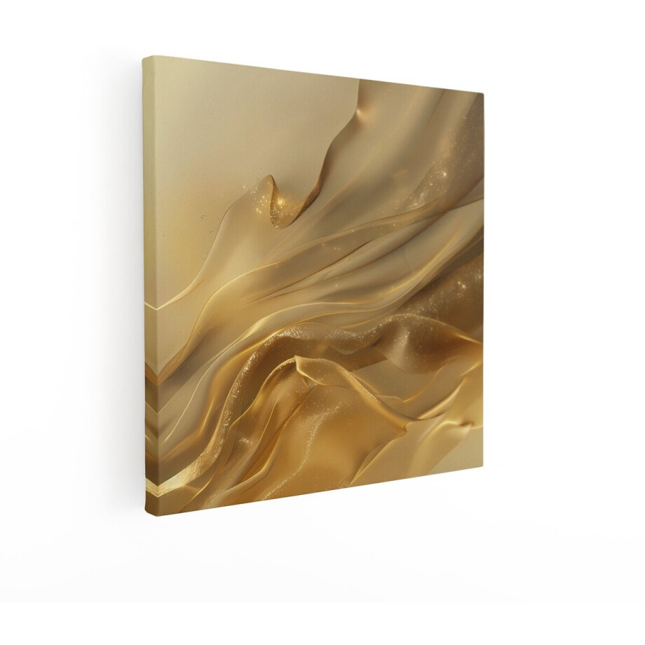 Artaza Canvas Schilderij Abstract Goud - 90x90 cm - Wanddecoratie Gouden Golven - Muurdecoratie Woonkamer - Decoratie Luxe Glitter Artaza Canvas Schilderij Abstract Goud - 90x90 cm - Wanddecoratie Gouden Golven - Muurdecoratie Woonkamer - Decoratie Luxe Glitter afbeelding 1