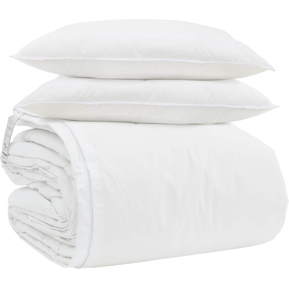 vidaXL - Deken - Set - met - kussen - 3 - pcs - Wit - Donsveer vidaXL - Deken - Set - met - kussen - 3 - pcs - Wit - Donsveer afbeelding 1