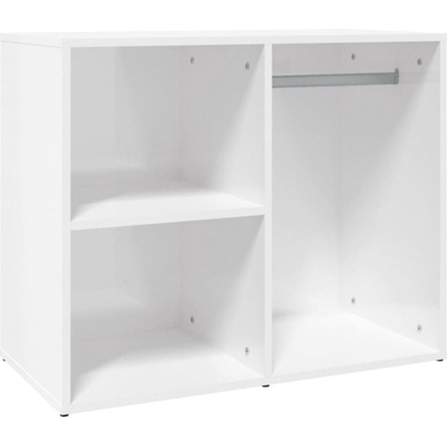 vidaXL - Kledingkast - 80x40x65 - cm - bewerkt - hout - hoogglans - wit vidaXL - Kledingkast - 80x40x65 - cm - bewerkt - hout - hoogglans - wit afbeelding 1
