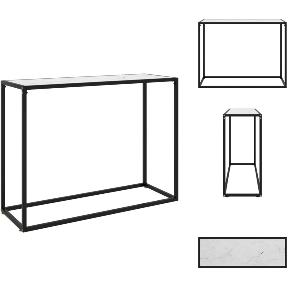 vidaXL Wandtafel - Wandtafels - Bijzettafel - Bijzettafels - Wandtafel 100x35x75 cm gehard glas wit afbeelding 1