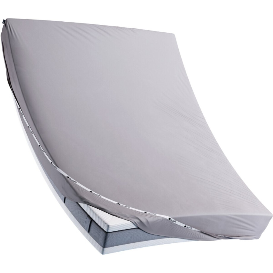 Cloudpillo Matras Hoeslaken - Katoensatijn 90x200 cm - Stone Grey - Elastiek Rondom - Antibacterieel Afgewerkt - Blijft Strak Liggen afbeelding 1