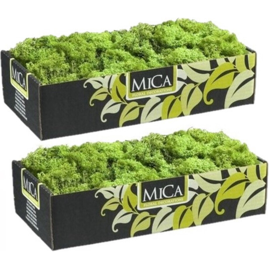 Mica Decorations Rendiermos - 3x pakjes - 500 gram - groen - hobby mos - decoratie materialen afbeelding 1